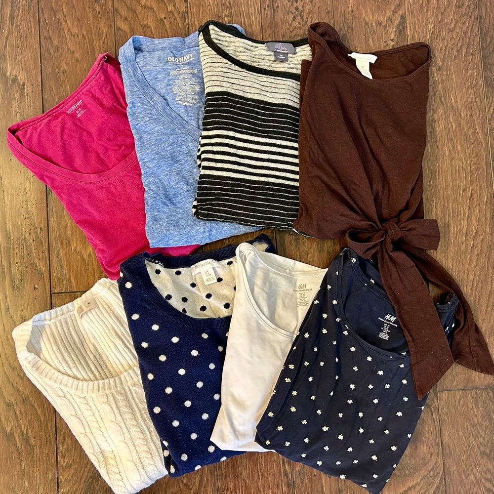 Set of 8 long-sleeve maternity shirt